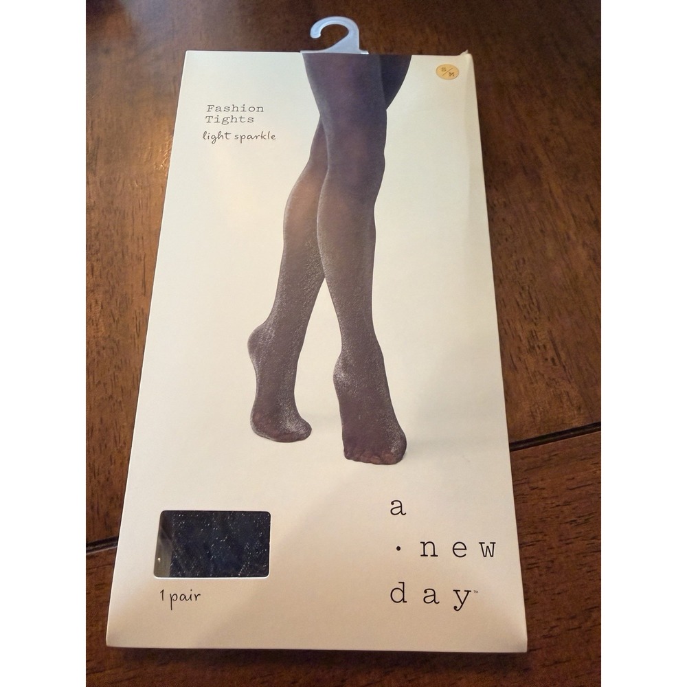 A New Day Light Sparkle Fashion Tights Black S/M NWT Target Women's Hosiery